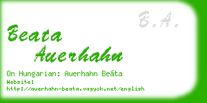 beata auerhahn business card